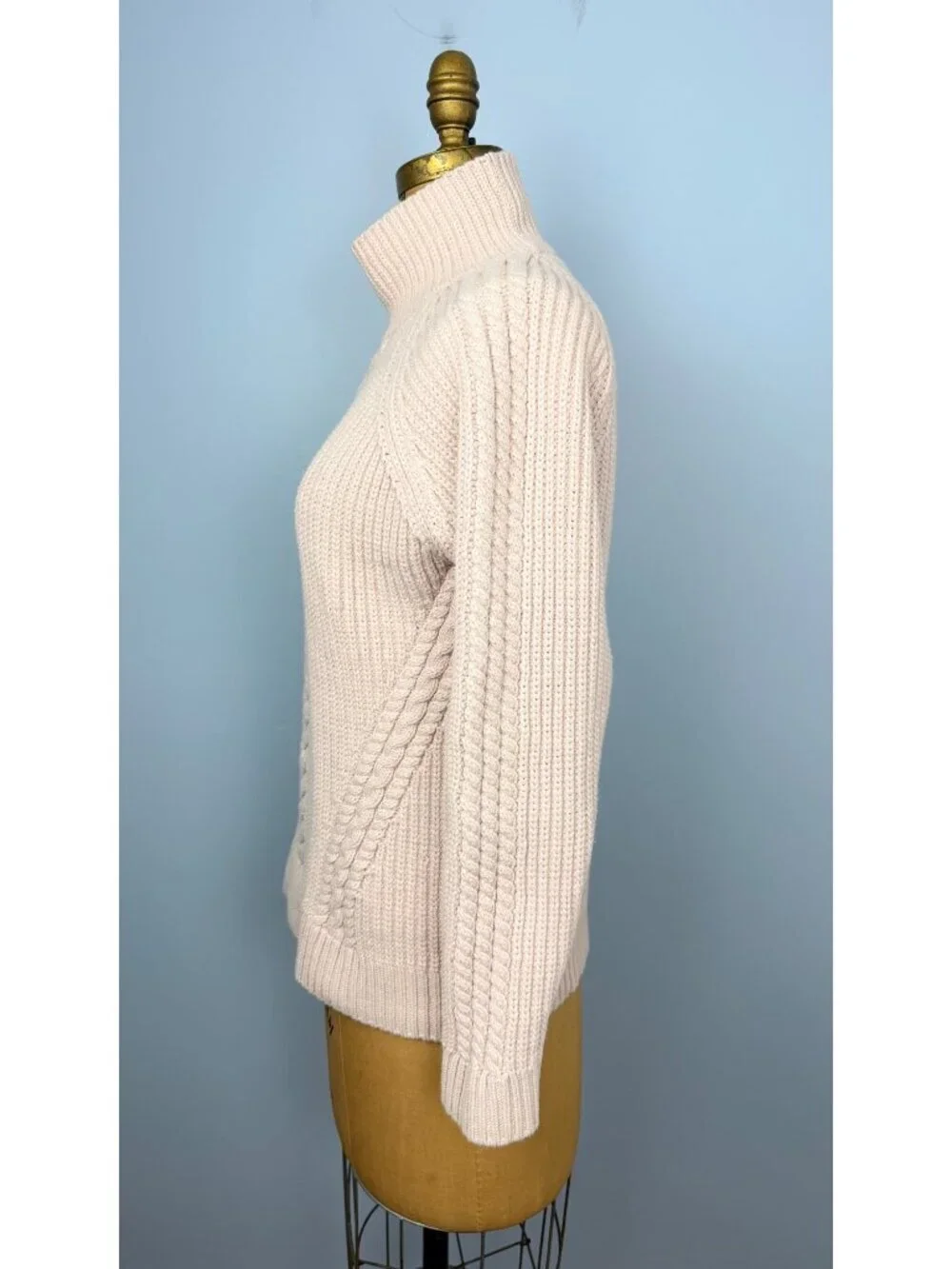 Lululemon Bring The Cozy Turtleneck Sweater Size 10 Pink Cable Knit Cotton Blend